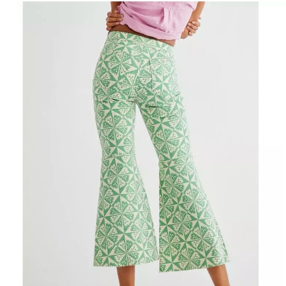 Free People Youthquake in coveted Geometric Green size 27 - Picture 3 of 11